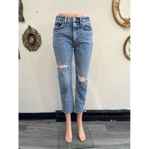 Rag & Bone Ruth Super High Rise Straight Distressed Jeans
